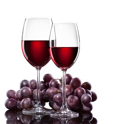 Two glasses of wine with the most powerful antioxidant Resveratrol for heart health.