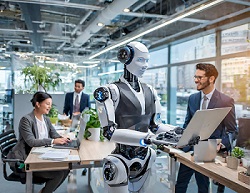AI robots are replacing jobs showing how AI is changing the job market.