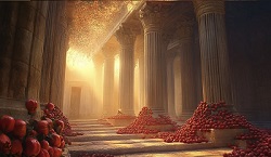 pomegranates-line-the-temple-250x145-a-treasure-trove-of-incredible-online-finds. healing and medicinal properties of pomegranates