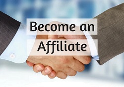 Two hands in a handshake to become an affiliate