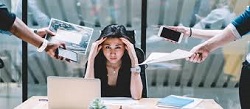 Illustration of a stressful day at work causing a mental burnout. Our best brain supplement for focus and energy can help