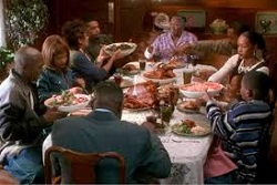 The movie Soul Food depicts how a family is reunited through their mom to continue their family gathering every sunday.