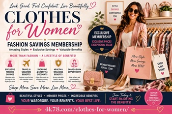 Clothes for women fashion savings membership featuring exclusive membership program for fashion savings, retail therapy shopping bargains for women, stylish apparel, handbags, shoes, and accessories with member-only pricing and lifestyle benefits.