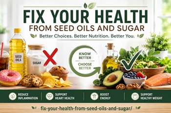 Fix your health from seed oils and sugar with healthy eating choices, including how to avoid seed oils and sugar and follow a seed oil and sugar free diet.