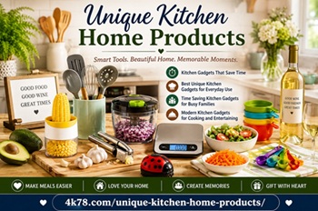 Unique kitchen home products featuring kitchen gadgets that save time, best unique kitchen gadgets for everyday use, and modern kitchen gadgets for cooking and entertaining.